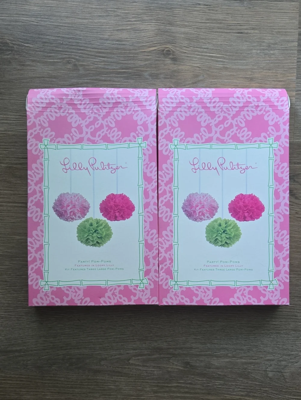 Lilly Pulitzer Pink Floral Pom-Pom Party Decorations 2 Packs Of 3